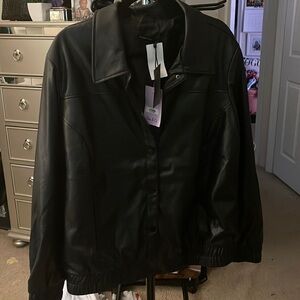 1. Black Tape faux leather jacket. Size 2x